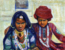 少女と少年（インド）